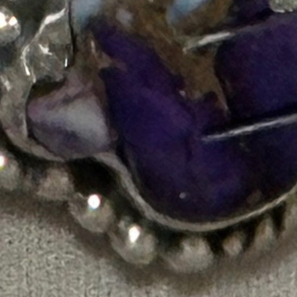 925 Sterling Silver Purple Copper Turquoise Cactus Pendant NO chain included - Picture 6 of 12